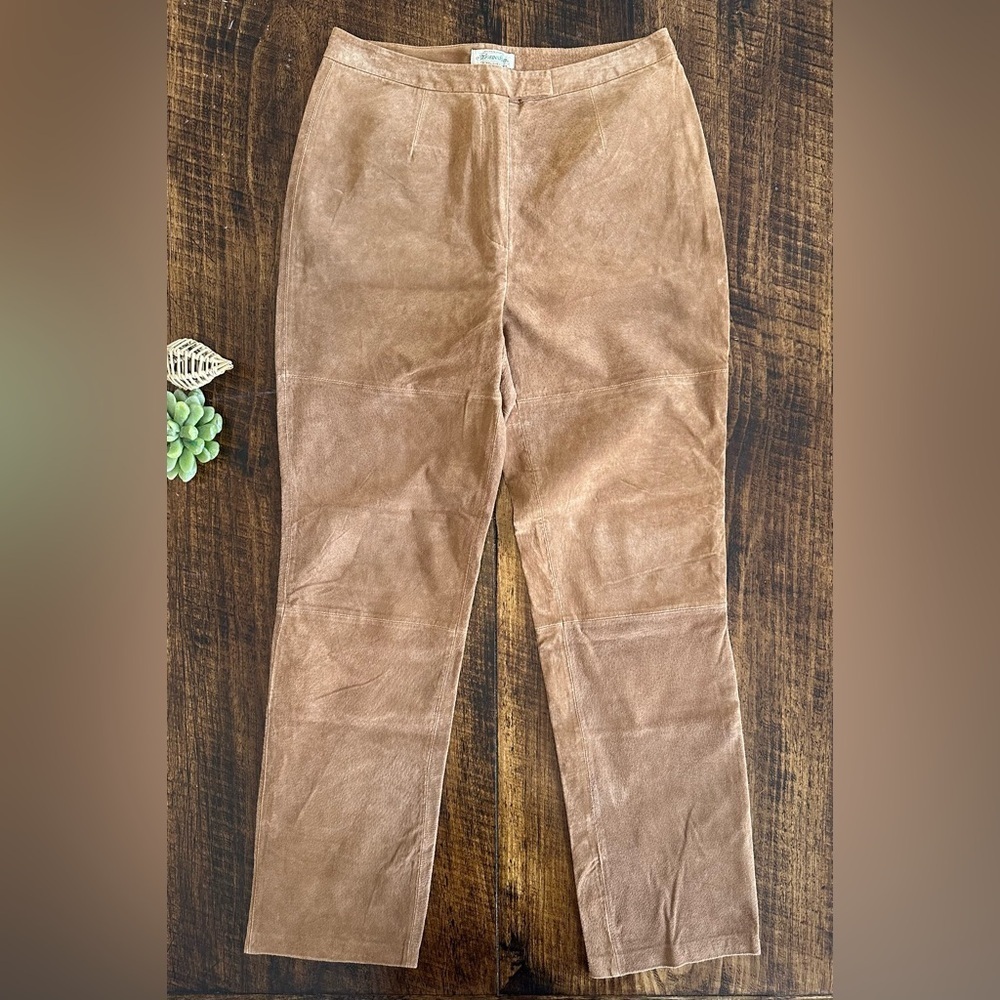 St. John’s Bay | Vintage Tan Genuine Suede Straight Leg Pants, Size 12